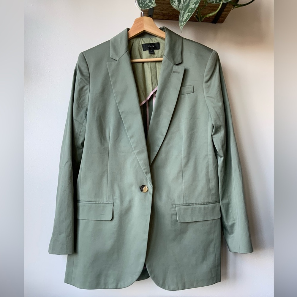 J. Crew Cotton Blend Sage Blazer in Size 12